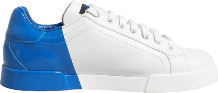 White Blue Portofino Leather Sneakers Men's Shoes (Pre-Owned)