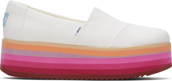 White Canvas Alpargata Platform Espadrille