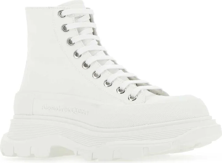 White Canvas Tread Slick Sneakers - Image 2