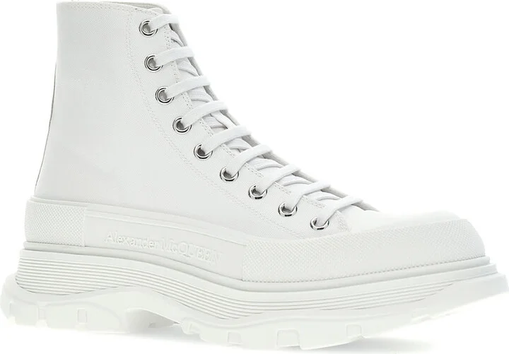 White Canvas Tread Slick Sneakers - Image 2