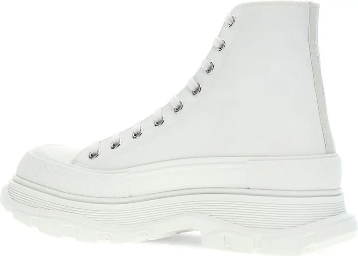 White Canvas Tread Slick Sneakers - Image 3