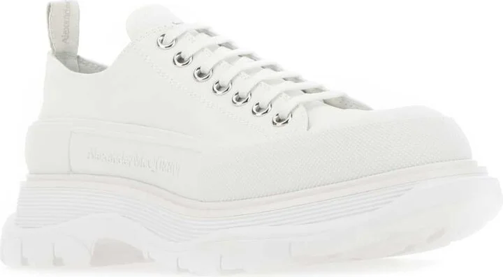 White Canvas Tread Slick Sneakers - Image 2