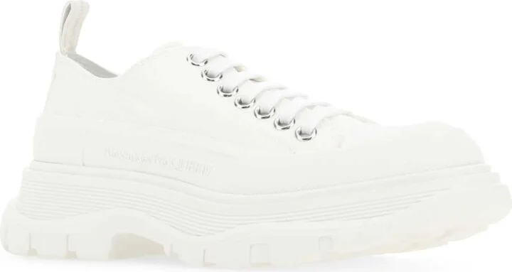 White Canvas Tread Slick Sneakers - Image 2