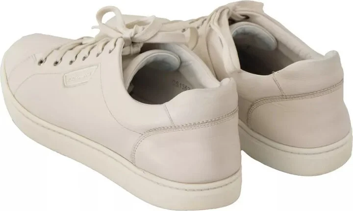 White Casual Leather Logo Men Sneakers Men's Shoes (Pre-Owned) - Image 3