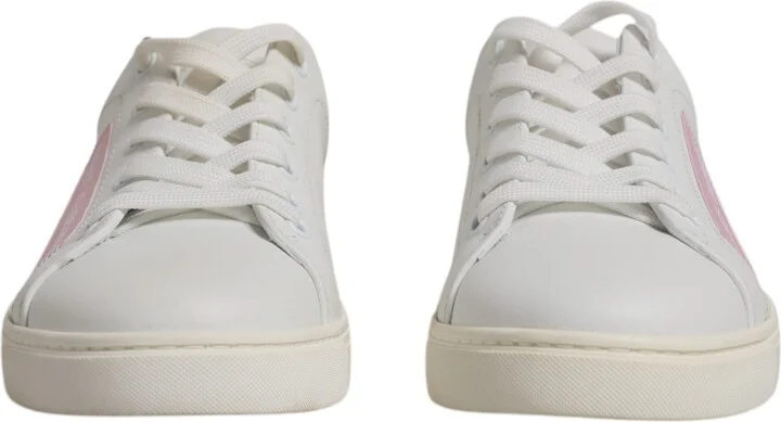 White Classic Calf Leather Sneakers Women's Shoes - Image 2