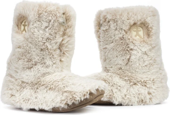 White Cole - Short Luxury Faux Fur Slipper Boot - Ferret - Image 3