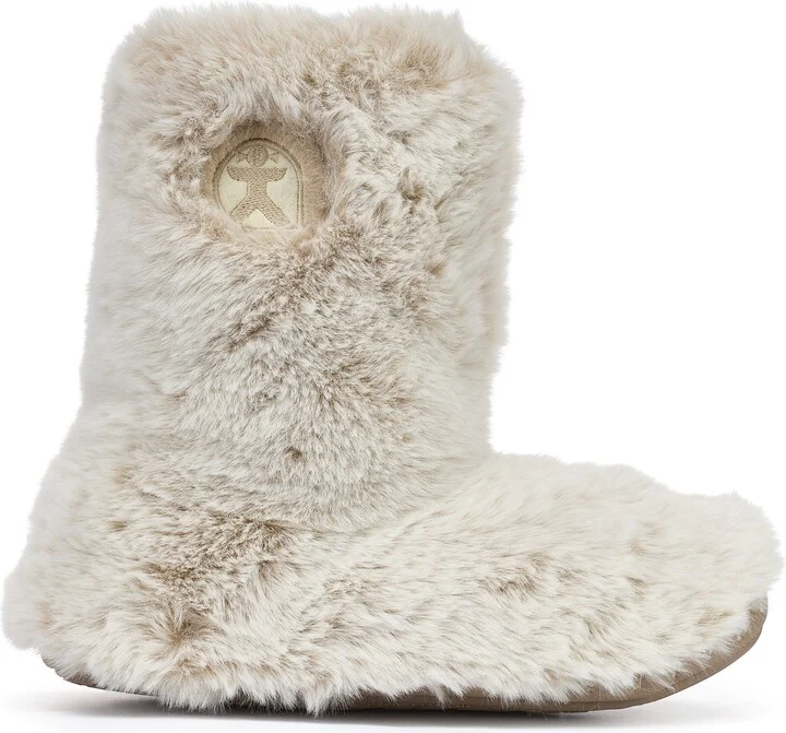 White Cole - Short Luxury Faux Fur Slipper Boot - Ferret - Image 7