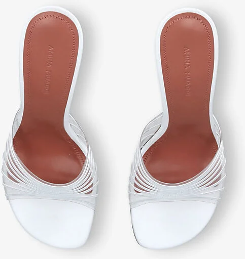 White/Comb Mookie 90 Leather and PVC Heeled Sandals Eur 38.5 / 5.5 Uk Women - Image 2