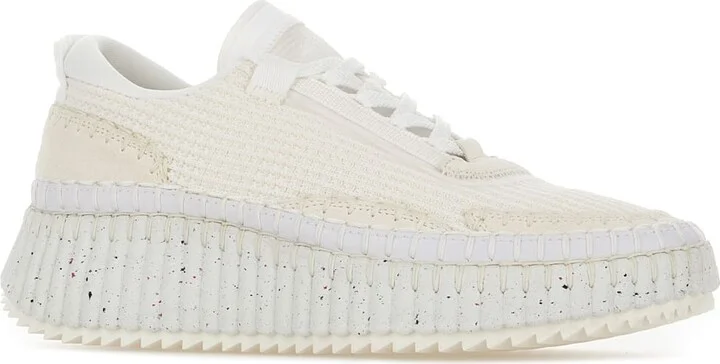 White Cotton And Polyester Nama Sneakers - Image 2