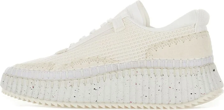 White Cotton And Polyester Nama Sneakers - Image 3
