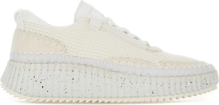 White Cotton And Polyester Nama Sneakers