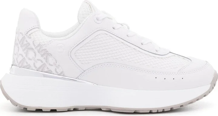 White Cow Leather Trainers With Modern Aesthetic