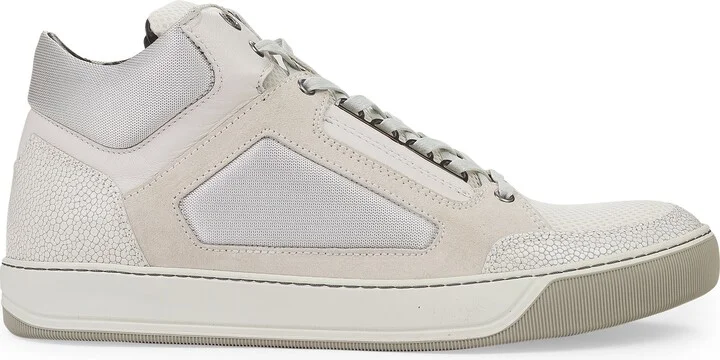White/Cream Basket Mid Top Sneakers