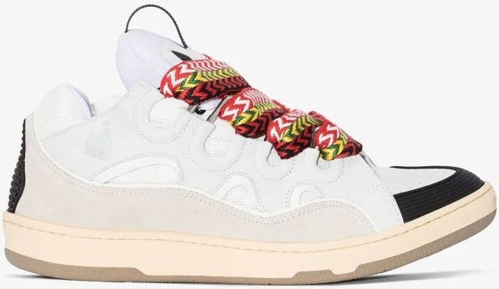 White Curb Low Top Leather Trainers