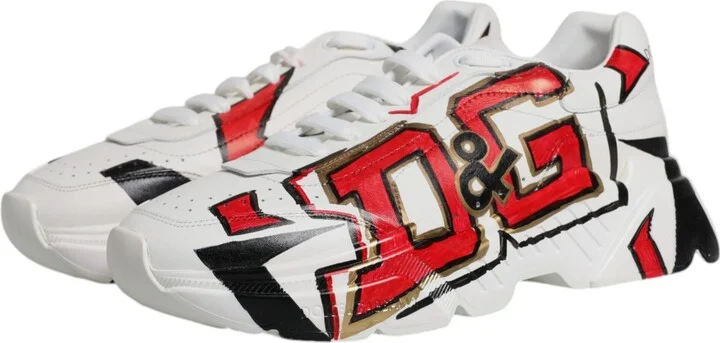 White Daymaster Hand Painted Sneakers Men's Shoes (Pre-Owned) - Image 4