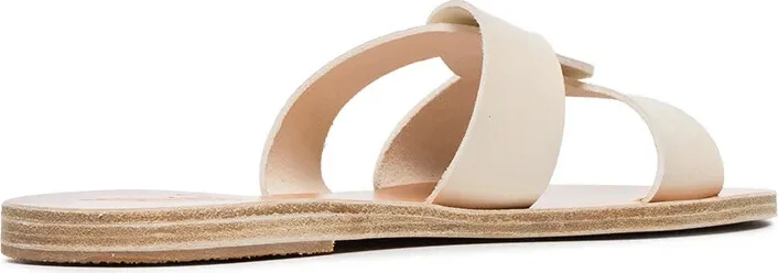 white Desmos double strap leather sandals - Image 4