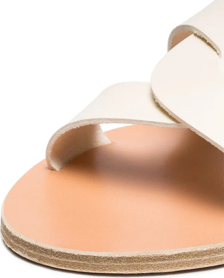 white Desmos double strap leather sandals - Image 5