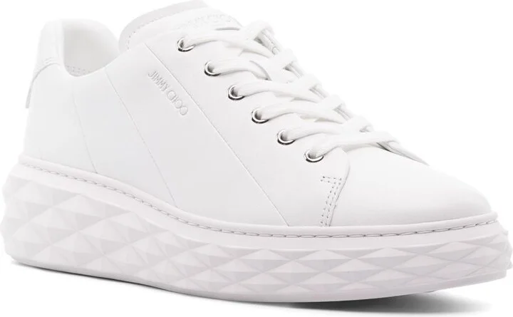 White Diamond Light Maxi Leather Sneakers - Image 2