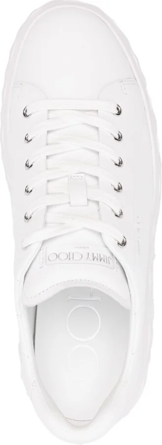 White Diamond Light Maxi Leather Sneakers - Image 4