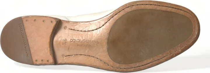 White Distressed Leather Derby Dress Men's Shoes - Image 6