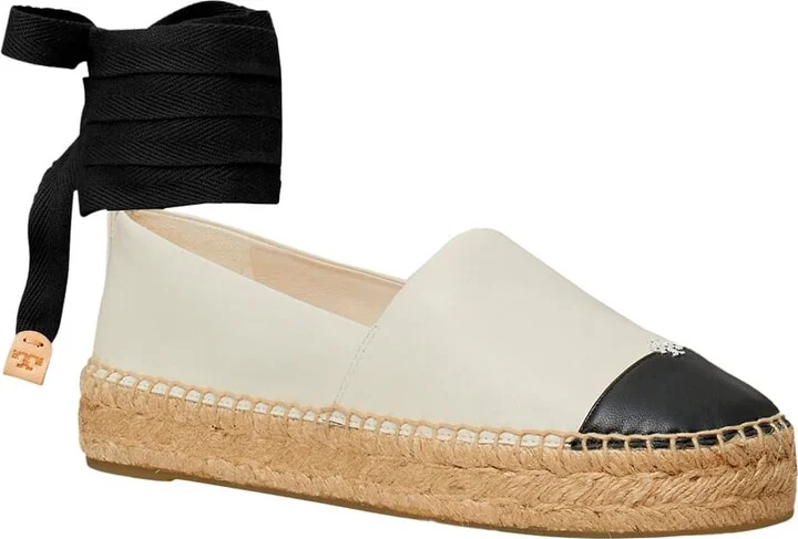 White Espadrilles With Metallic Logo On The Front And Ankle Strap In Leather Woman - Image 2