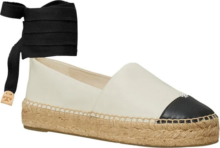 White Espadrilles With Metallic Logo On The Front And Ankle Strap In Leather Woman - Image 2
