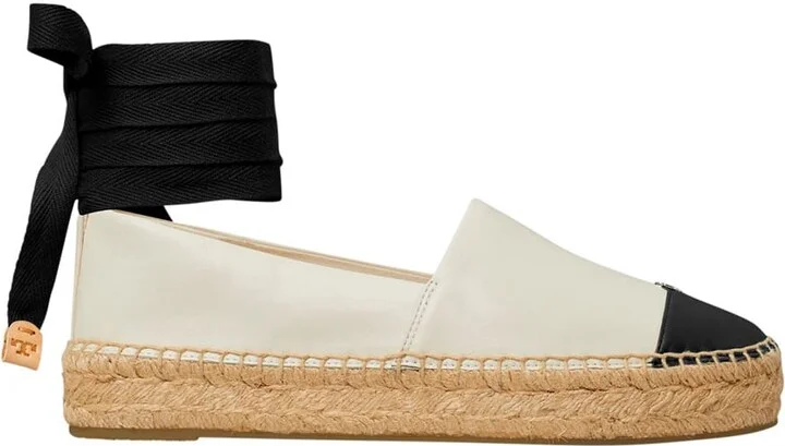 White Espadrilles With Metallic Logo On The Front And Ankle Strap In Leather Woman