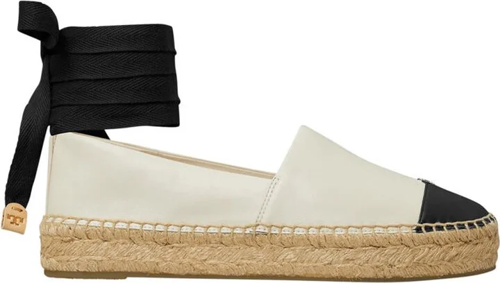White Espadrilles With Metallic Logo On The Front And Ankle Strap In Leather Woman