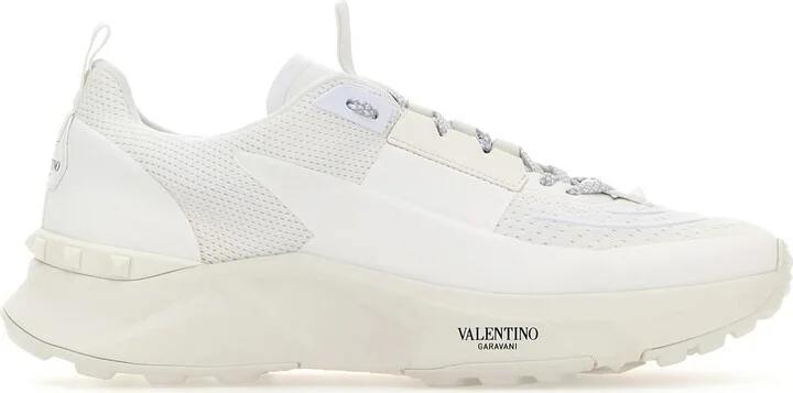 White fabric and mesh True Act sneakers