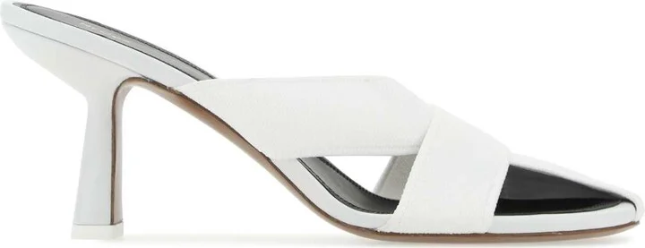 White Fabric Mules