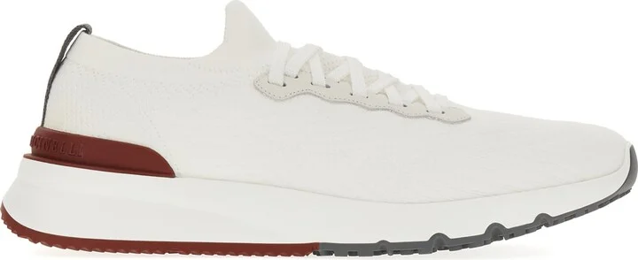White Fabric Sneakers