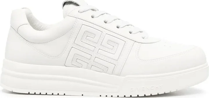 White G4 Leather Low-Top Sneakers