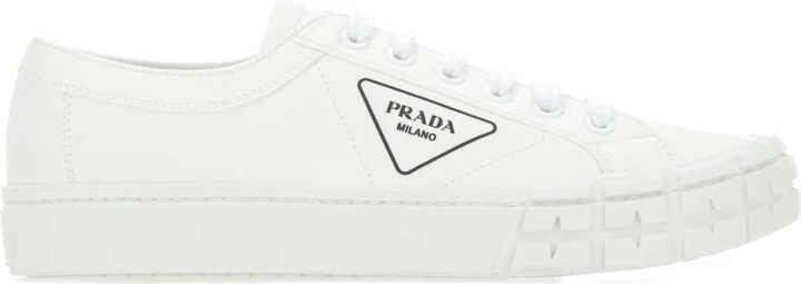 White Gabardine Wheel Sneakers