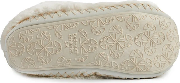 White Gisele - 100% Recycled Faux Fur Rouched Slipper Boot - Cream - Image 8