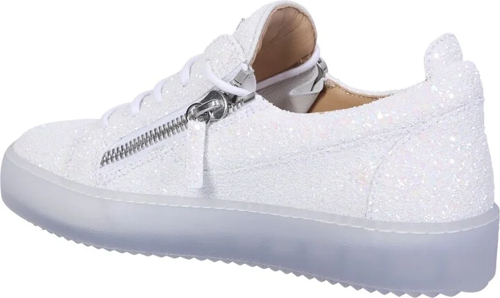 White Glitter Trainers - Image 3