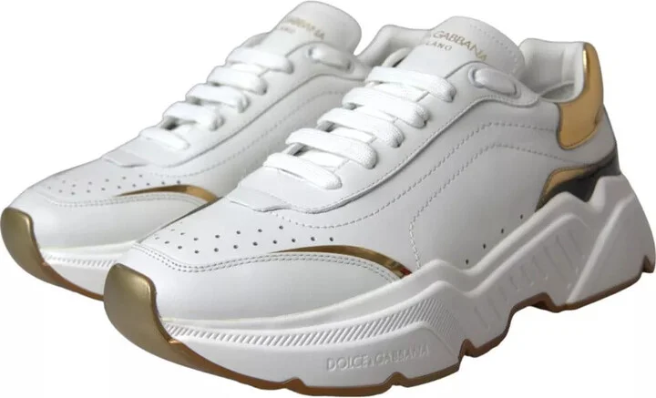 White Gold DAYMASTER Leather Sneakers Men Men's Shoes - Image 2