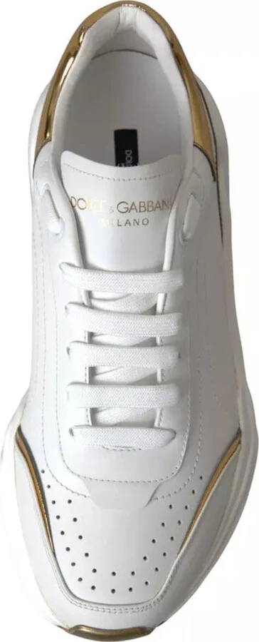 White Gold DAYMASTER Leather Sneakers Men Men's Shoes - Image 3