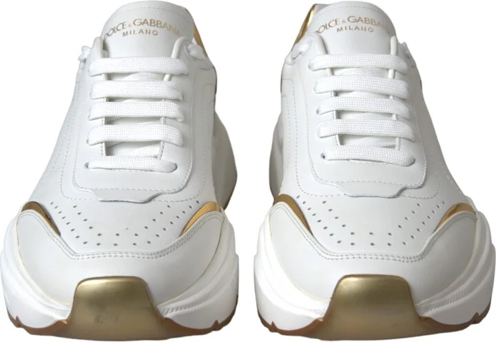White Gold DAYMASTER Leather Sneakers Men Men's Shoes (Pre-Owned) - Image 2