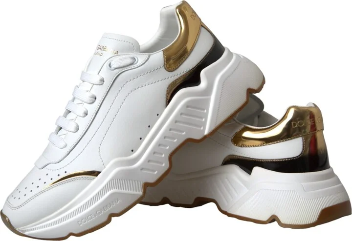 White Gold DAYMASTER Leather Sneakers Men Men's Shoes (Pre-Owned) - Image 4