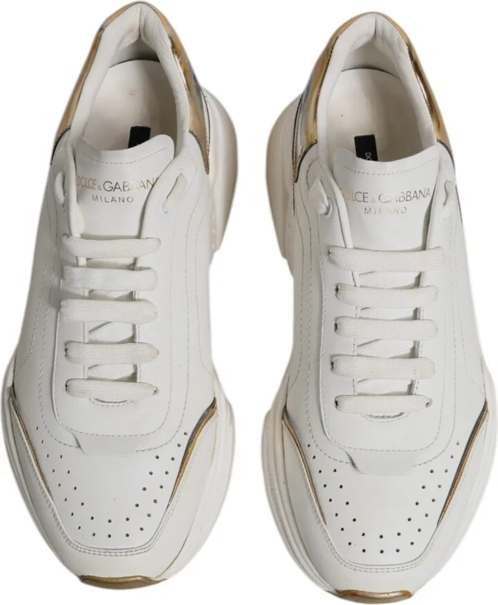 White Gold DAYMASTER Leather Sneakers Men's Shoes (Pre-Owned) - Image 3