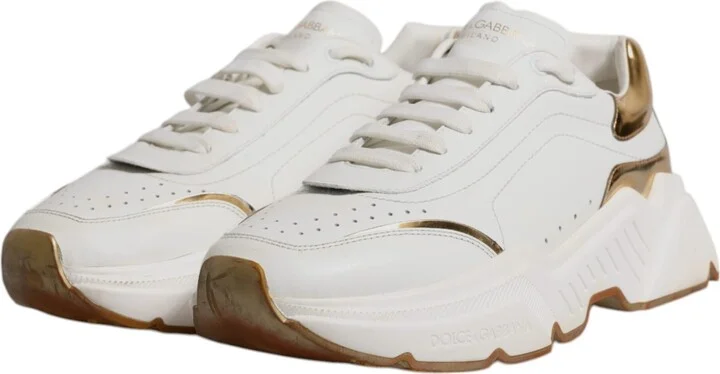 White Gold DAYMASTER Leather Sneakers Men's Shoes (Pre-Owned) - Image 4