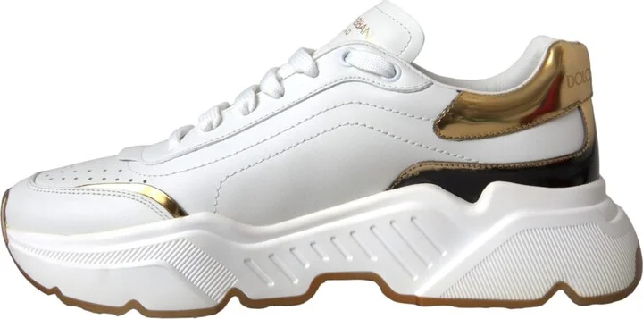 White Gold DAYMASTER Leather Sneakers Women's Shoes - Image 5