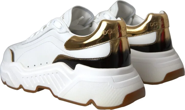 White Gold DAYMASTER Leather Sneakers Women's Shoes (Pre-Owned) - Image 4