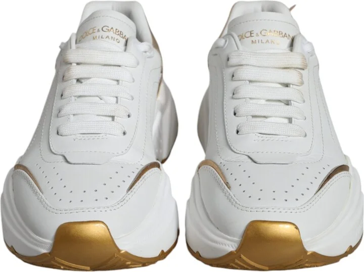 White Gold DAYMASTER Leather Sneakers Women's Shoes (Pre-Owned) - Image 2
