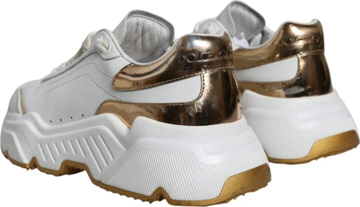 White Gold DAYMASTER Leather Sneakers Women's Shoes (Pre-Owned) - Image 4
