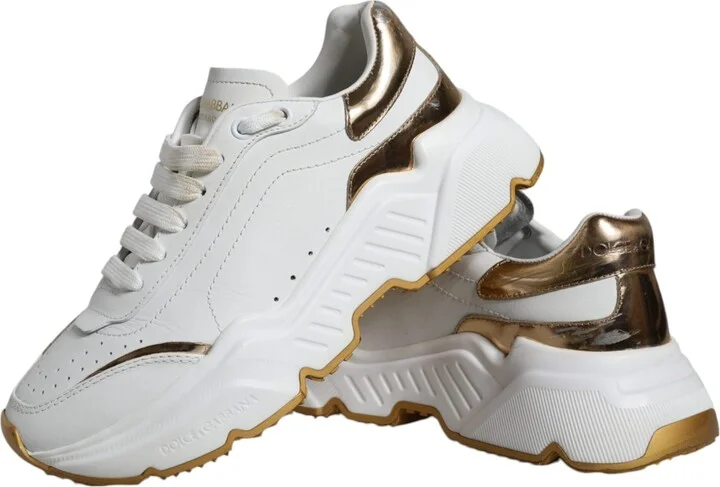 White Gold DAYMASTER Leather Sneakers Women's Shoes (Pre-Owned) - Image 6