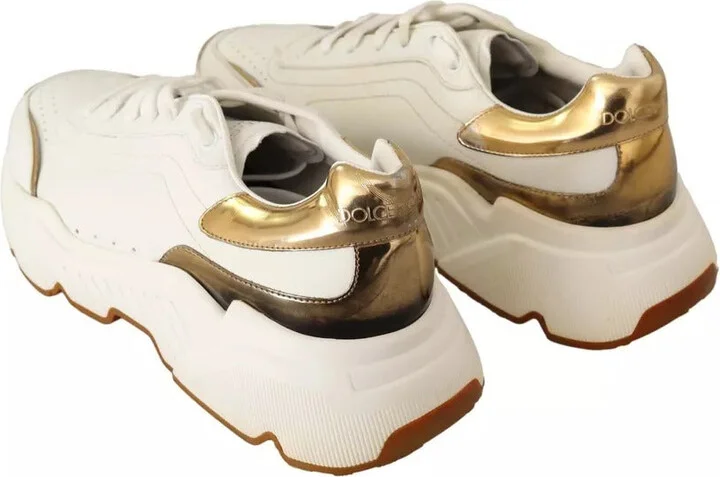 White Gold Leather Sport DAYMASTER Sneakers Men's Shoes (Pre-Owned) - Image 3