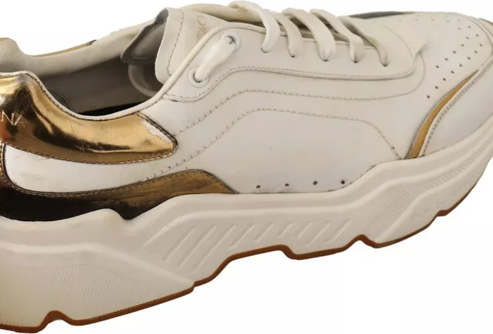 White Gold Leather Sport DAYMASTER Sneakers Men's Shoes (Pre-Owned) - Image 4