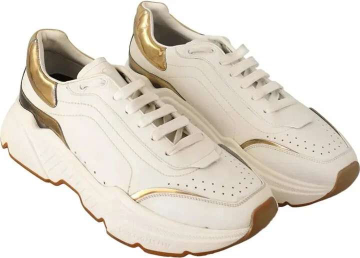 White Gold Leather Sport DAYMASTER Sneakers Men's Shoes (Pre-Owned) - Image 5