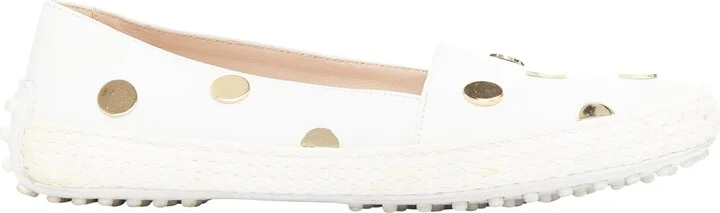 White Gold Polka Dot Loafers